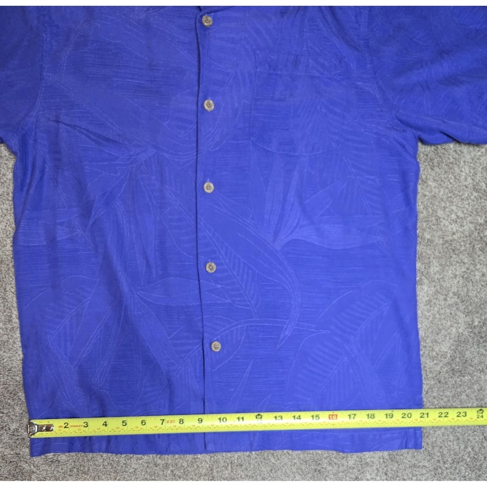 Tommy Bahama Men's Blue Leaf Woven Short Sleeve Button-Up Shirt Pocket M - Picture 4 of 6